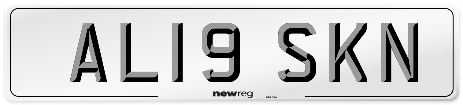 AL19 SKN Number Plate from New Reg
